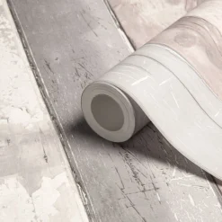 Colours Otau Grey Wood Effect Smooth Wallpaper Sample