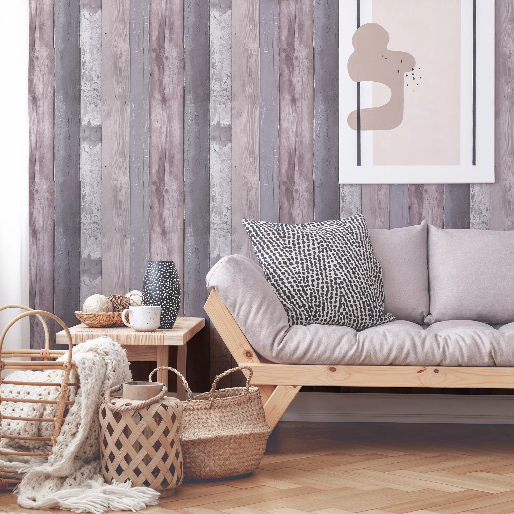 Colours Otau Grey Wood Effect Smooth Wallpaper Sample 8 Colours Otau Grey Wood Effect Smooth Wallpaper Sample - Image 6