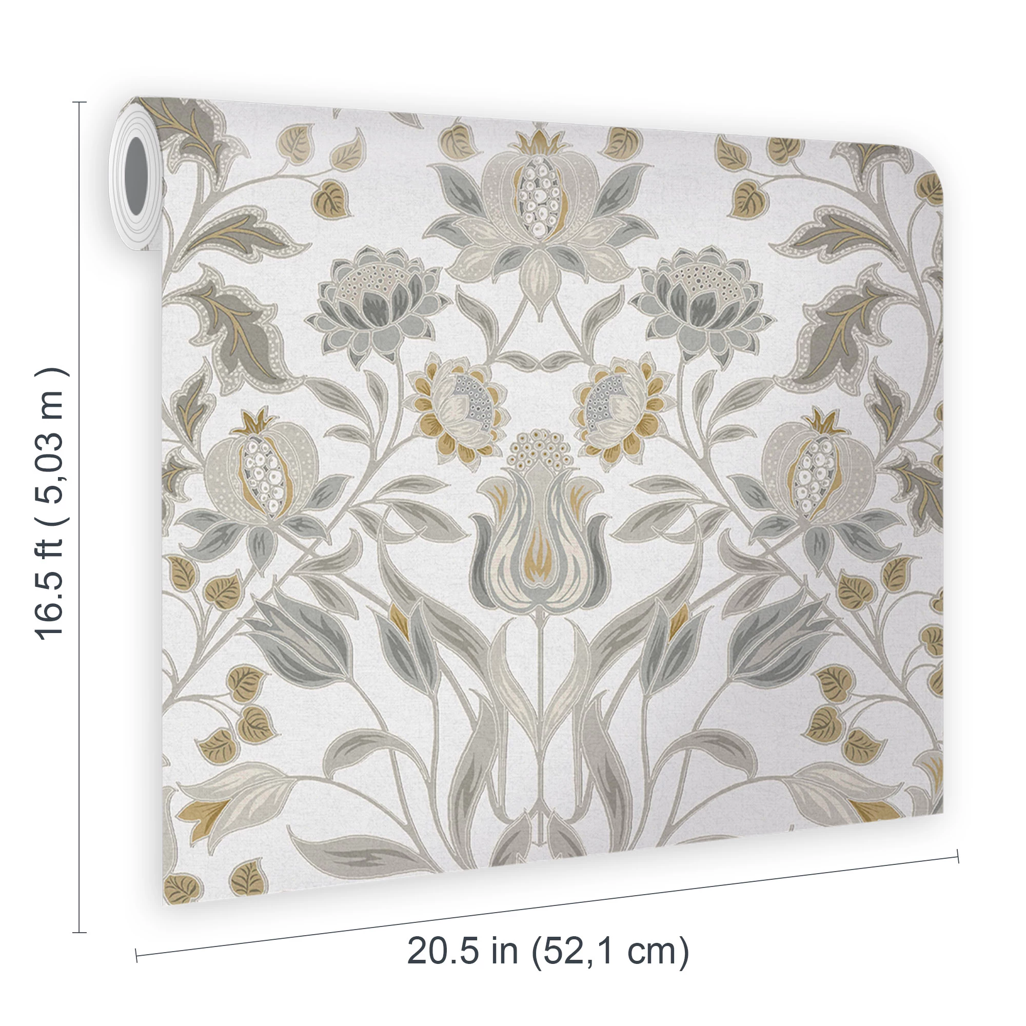 GoodHome Acuama Grey & Yellow Ornamental Metallic Effect Textured Wallpaper 8 GoodHome Acuama Grey & Yellow Ornamental Metallic Effect Textured Wallpaper - Image 6