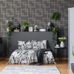 GoodHome Amfi Grey Geometric Metallic Effect Textured Wallpaper 11 GoodHome Amfi Grey Geometric Metallic Effect Textured Wallpaper -Trade Points goodhome amfi grey geometric metallic effect textured wallpaper5059340408538 20i