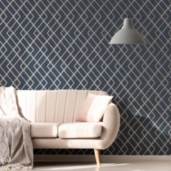 GoodHome Ashbourne Blue Geometric Metallic Effect Smooth Wallpaper 11 GoodHome Ashbourne Blue Geometric Metallic Effect Smooth Wallpaper -Trade Points goodhome ashbourne blue geometric metallic effect smooth wallpaper5059340410623 20i