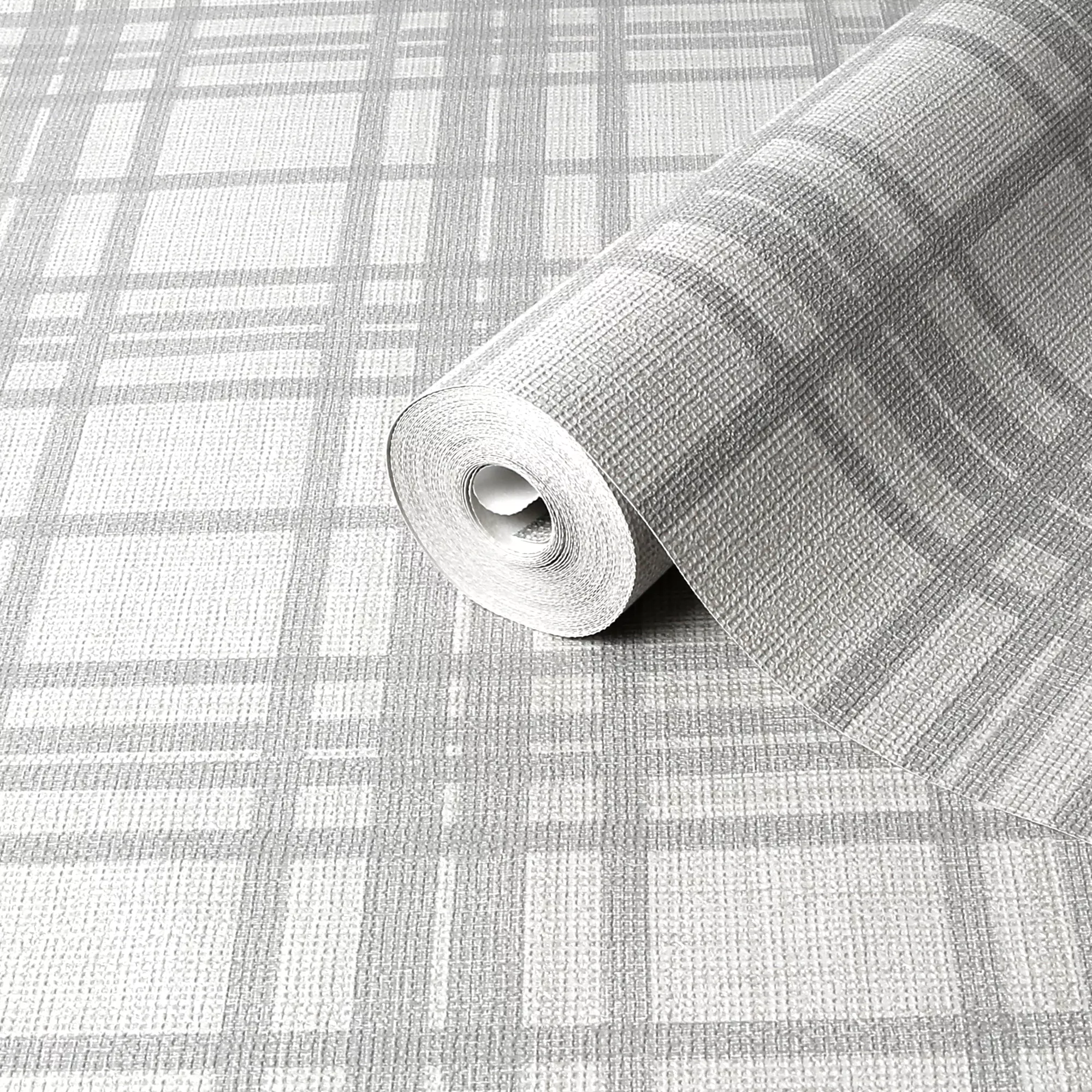 GoodHome Atherton Grey Tartan Metallic Effect Textured Wallpaper 3 GoodHome Atherton Grey Tartan Metallic Effect Textured Wallpaper