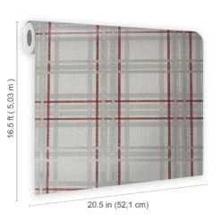 GoodHome Atherton Red Tartan Metallic Effect Textured Wallpaper -Trade Points goodhome atherton red tartan metallic effect textured wallpaper5059340410555 02t
