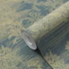 GoodHome Augie Blue Nature Metallic Effect Textured Wallpaper