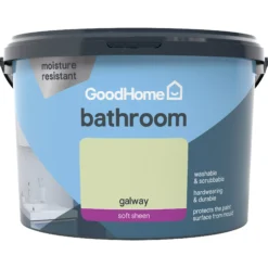 GoodHome Bathroom Galway Soft Sheen Emulsion Paint, 2.5L -Trade Points goodhome bathroom galway soft sheen emulsion paint 2 5l3663602592334 02c