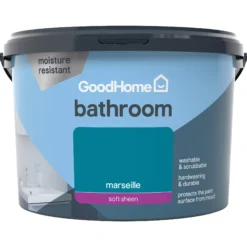 GoodHome Bathroom Marseille Soft Sheen Emulsion Paint, 2.5L -Trade Points goodhome bathroom marseille soft sheen emulsion paint 2 5l3663602592297 02c