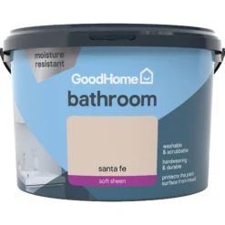 GoodHome Bathroom Santa Fe Soft Sheen Emulsion Paint, 2.5L -Trade Points goodhome bathroom santa fe soft sheen emulsion paint 2 5l3663602591221 02c