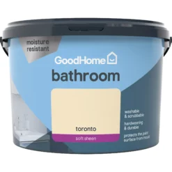 GoodHome Bathroom Toronto Soft Sheen Emulsion Paint, 2.5L -Trade Points goodhome bathroom toronto soft sheen emulsion paint 2 5l3663602591085 02c