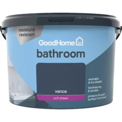 GoodHome Bathroom Vence Soft Sheen Emulsion Paint, 2.5L -Trade Points goodhome bathroom vence soft sheen emulsion paint 2 5l3663602592358 02c