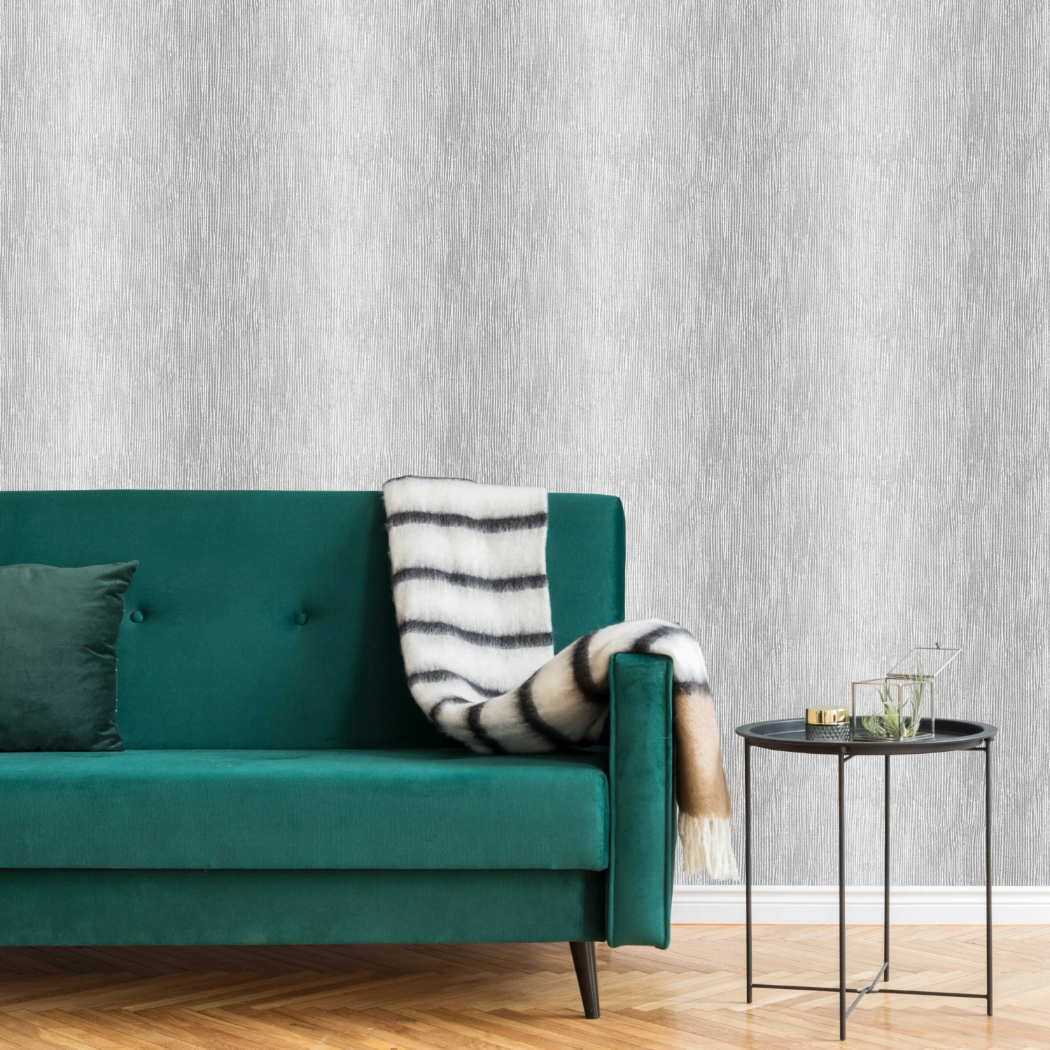 GoodHome Bloxholm Grey Striped Silver Effect Textured Wallpaper 7 GoodHome Bloxholm Grey Striped Silver Effect Textured Wallpaper - Image 5