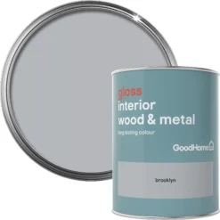 GoodHome Brooklyn Gloss Metal & Wood Paint, 750ml
