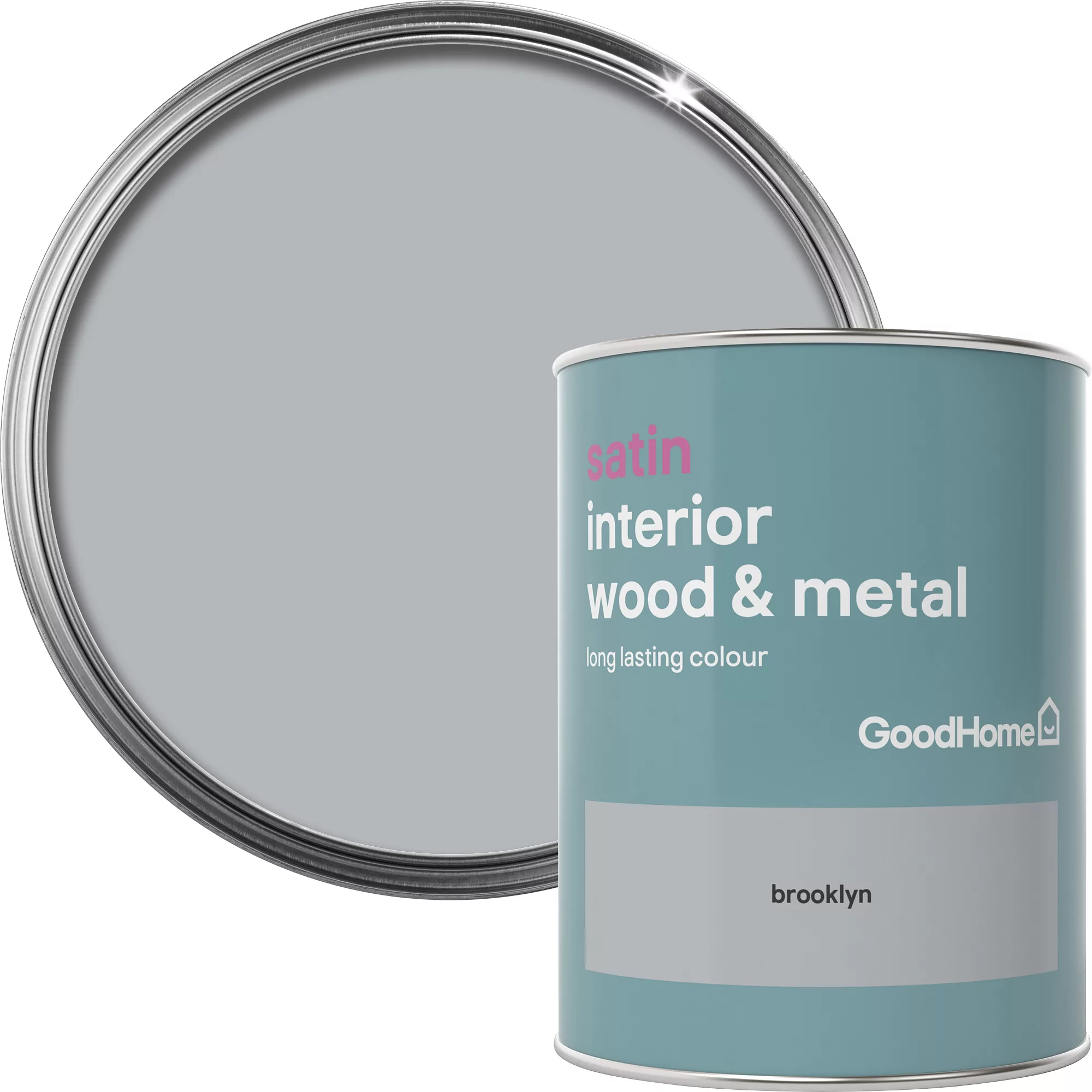GoodHome Brooklyn Satin Metal & Wood Paint, 750ml 3 GoodHome Brooklyn Satin Metal & Wood Paint, 750ml