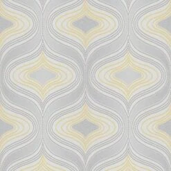 GoodHome Calveley Grey & Yellow Diamond Glitter & Mica Effect Textured Wallpaper