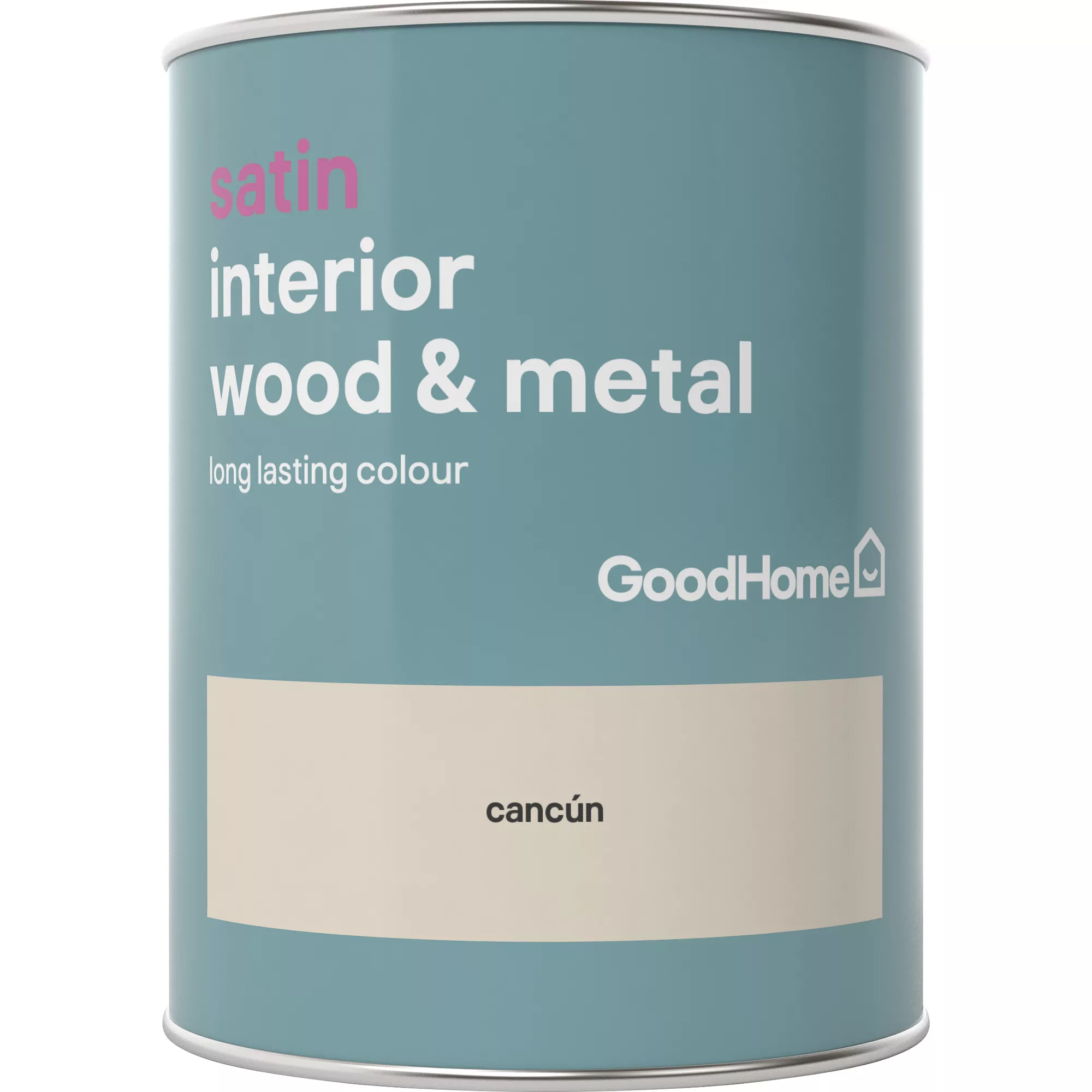 GoodHome Cancún Satin Metal & Wood Paint, 750ml 4 GoodHome Cancún Satin Metal & Wood Paint, 750ml - Image 2