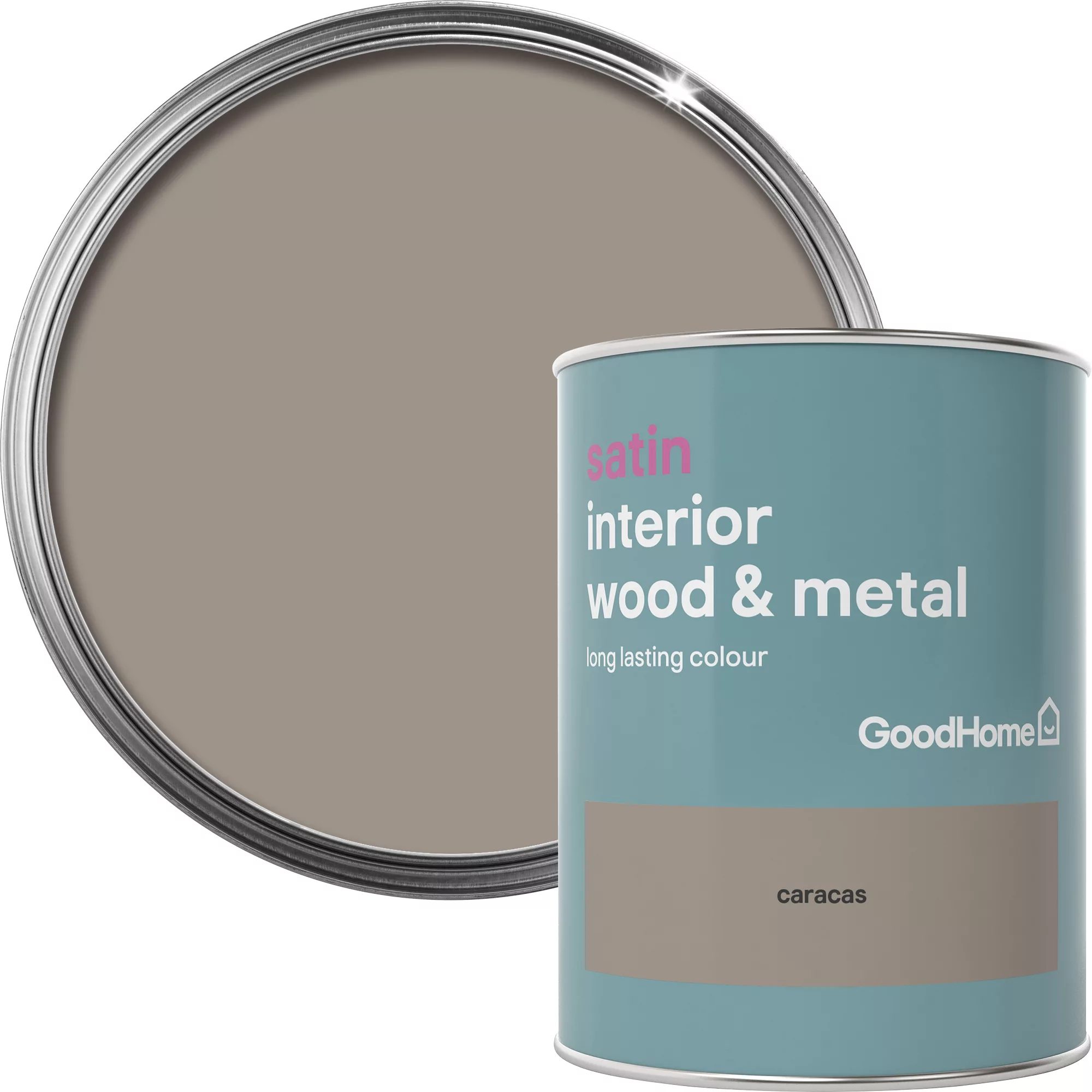 GoodHome Caracas Satin Metal & Wood Paint, 750ml 3 GoodHome Caracas Satin Metal & Wood Paint, 750ml