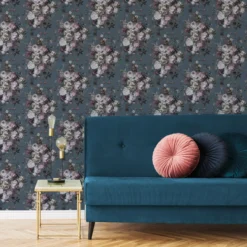 GoodHome Chryso Blue Floral Textured Wallpaper 9 GoodHome Chryso Blue Floral Textured Wallpaper -Trade Points goodhome chryso blue floral textured wallpaper5059340408873 20i