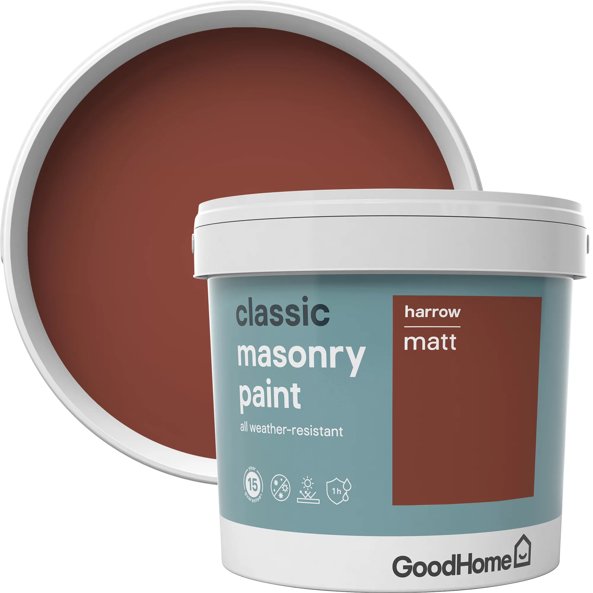 GoodHome Classic Harrow Smooth Matt Masonry Paint, 5L Tin 3 GoodHome Classic Harrow Smooth Matt Masonry Paint, 5L Tin