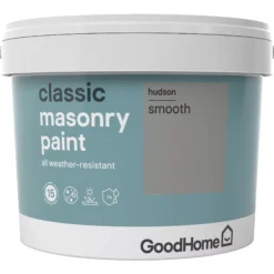 GoodHome Classic Hudson Smooth Matt Masonry Paint, 10L -Trade Points goodhome classic hudson smooth matt masonry paint 10l3663602521839 08c bq
