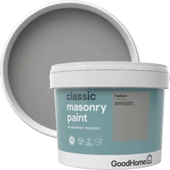 GoodHome Classic Hudson Smooth Matt Masonry Paint, 10L -Trade Points goodhome classic hudson smooth matt masonry paint 10l3663602521839 37c