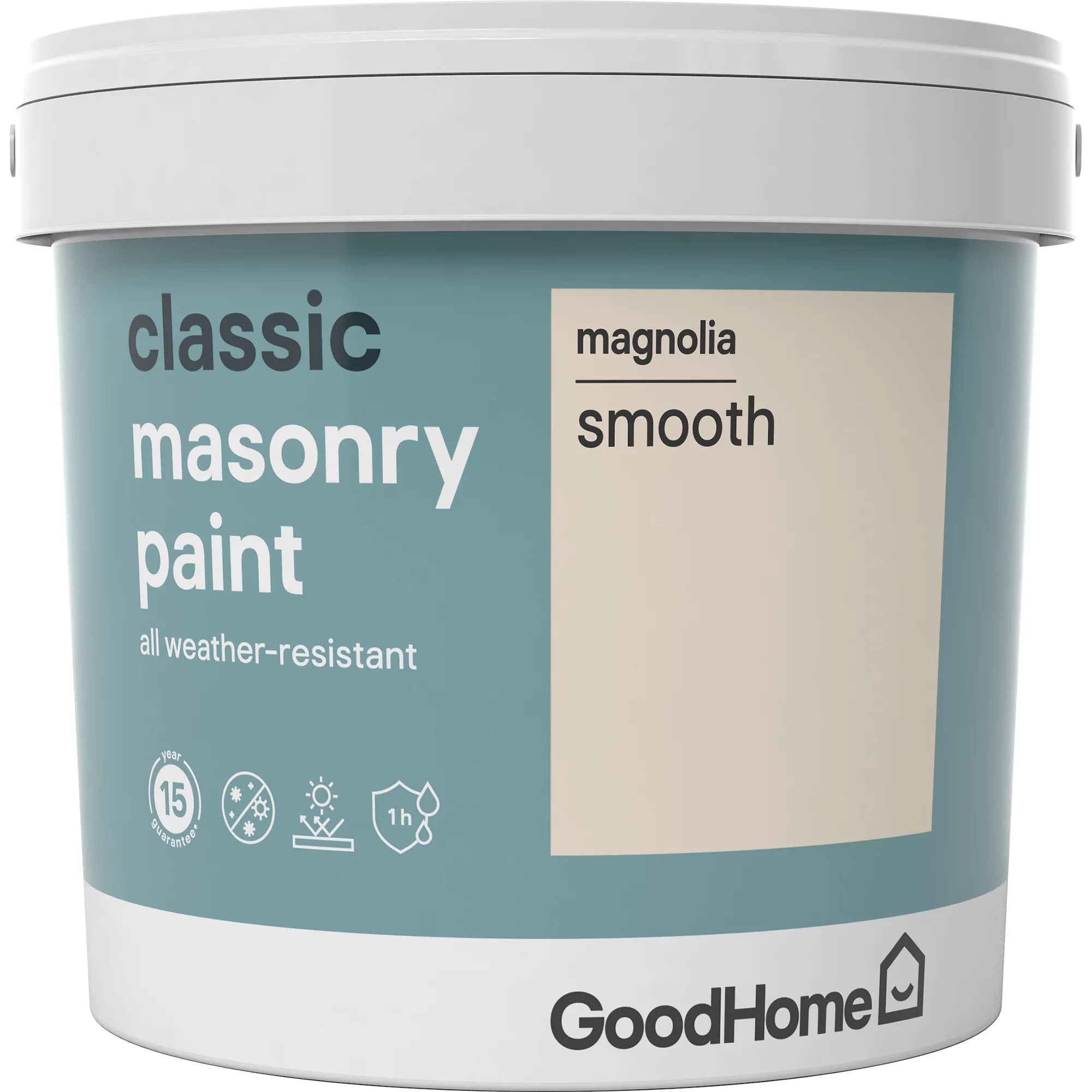 GoodHome Classic Magnolia Smooth Matt Masonry Paint, 5L 4 GoodHome Classic Magnolia Smooth Matt Masonry Paint, 5L - Image 2