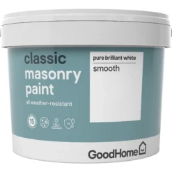 GoodHome Classic Pure Brilliant White Smooth Matt Masonry Paint, 10L 8 GoodHome Classic Pure Brilliant White Smooth Matt Masonry Paint, 10L -Trade Points goodhome classic pure brilliant white smooth matt masonry paint 10l3663602521600 08c bq