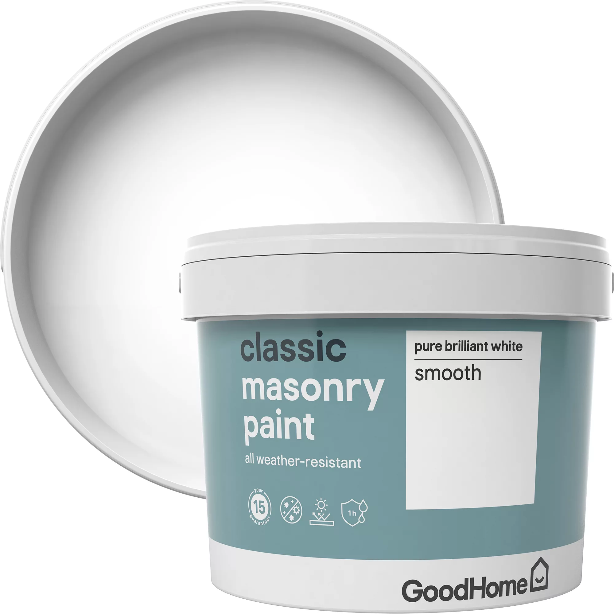 GoodHome Classic Pure Brilliant White Smooth Matt Masonry Paint, 10L 6 GoodHome Classic Pure Brilliant White Smooth Matt Masonry Paint, 10L - Image 4