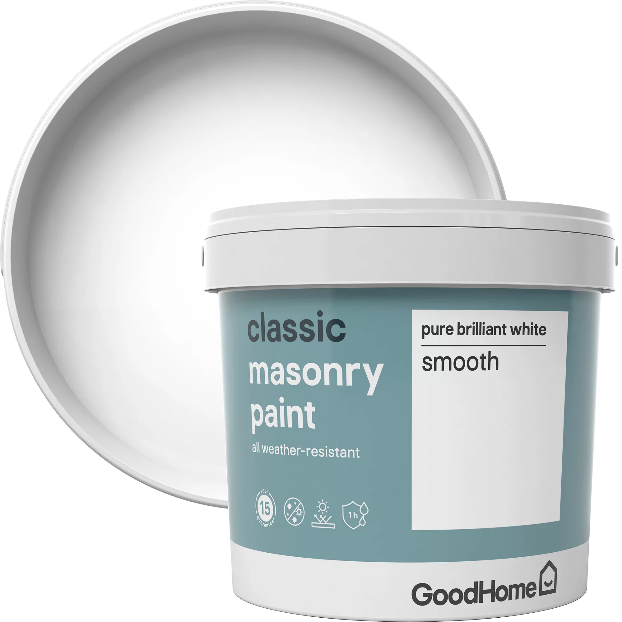 GoodHome Classic Pure Brilliant White Smooth Matt Masonry Paint, 5L 3 GoodHome Classic Pure Brilliant White Smooth Matt Masonry Paint, 5L