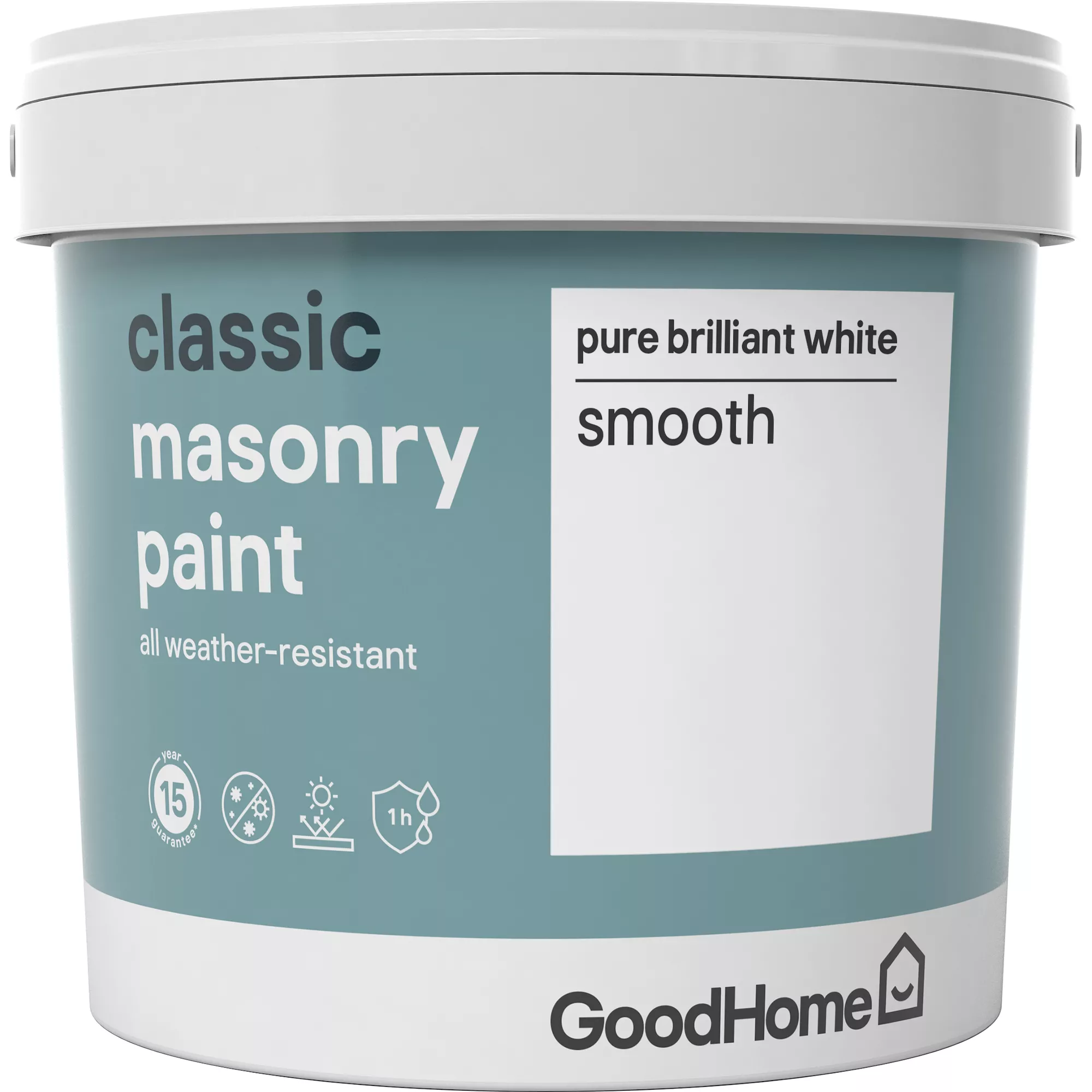 GoodHome Classic Pure Brilliant White Smooth Matt Masonry Paint, 5L 4 GoodHome Classic Pure Brilliant White Smooth Matt Masonry Paint, 5L - Image 2