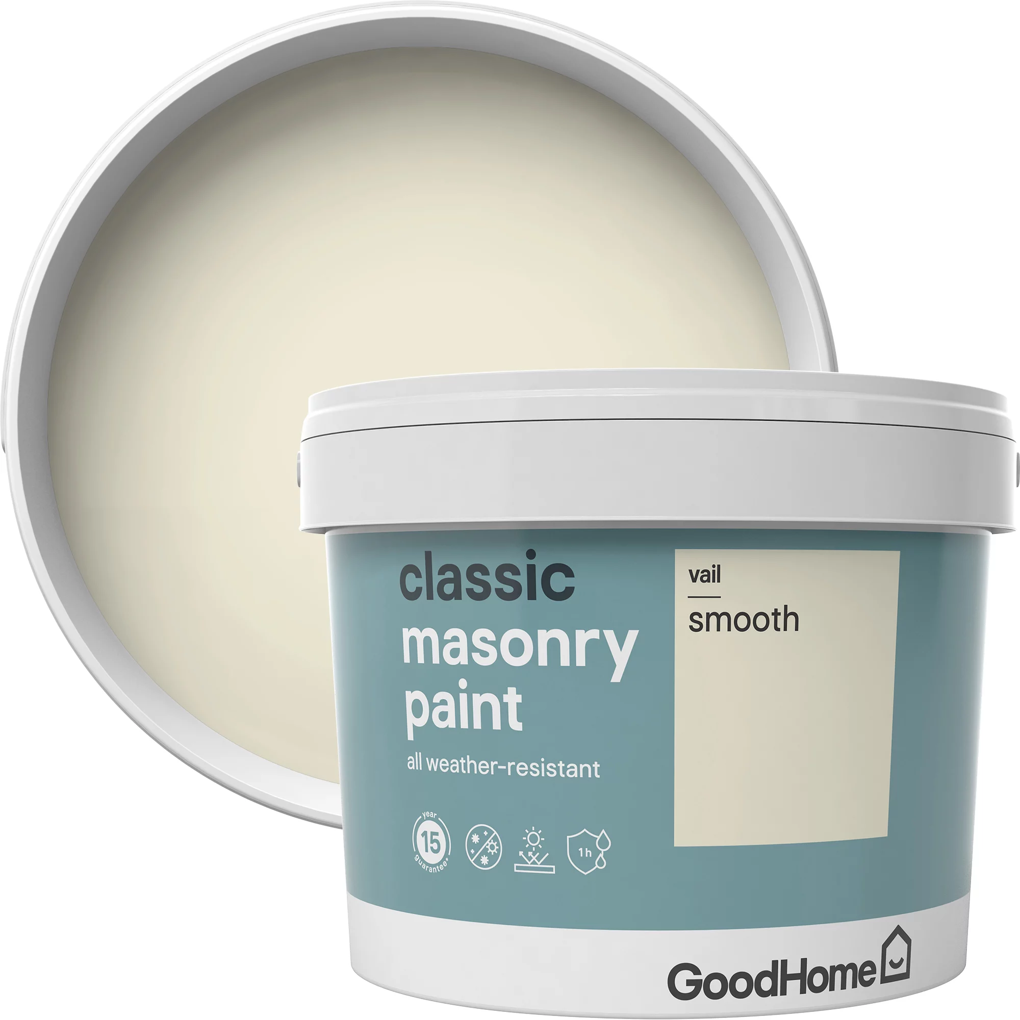 GoodHome Classic Vail Smooth Matt Masonry Paint, 10L 3 GoodHome Classic Vail Smooth Matt Masonry Paint, 10L