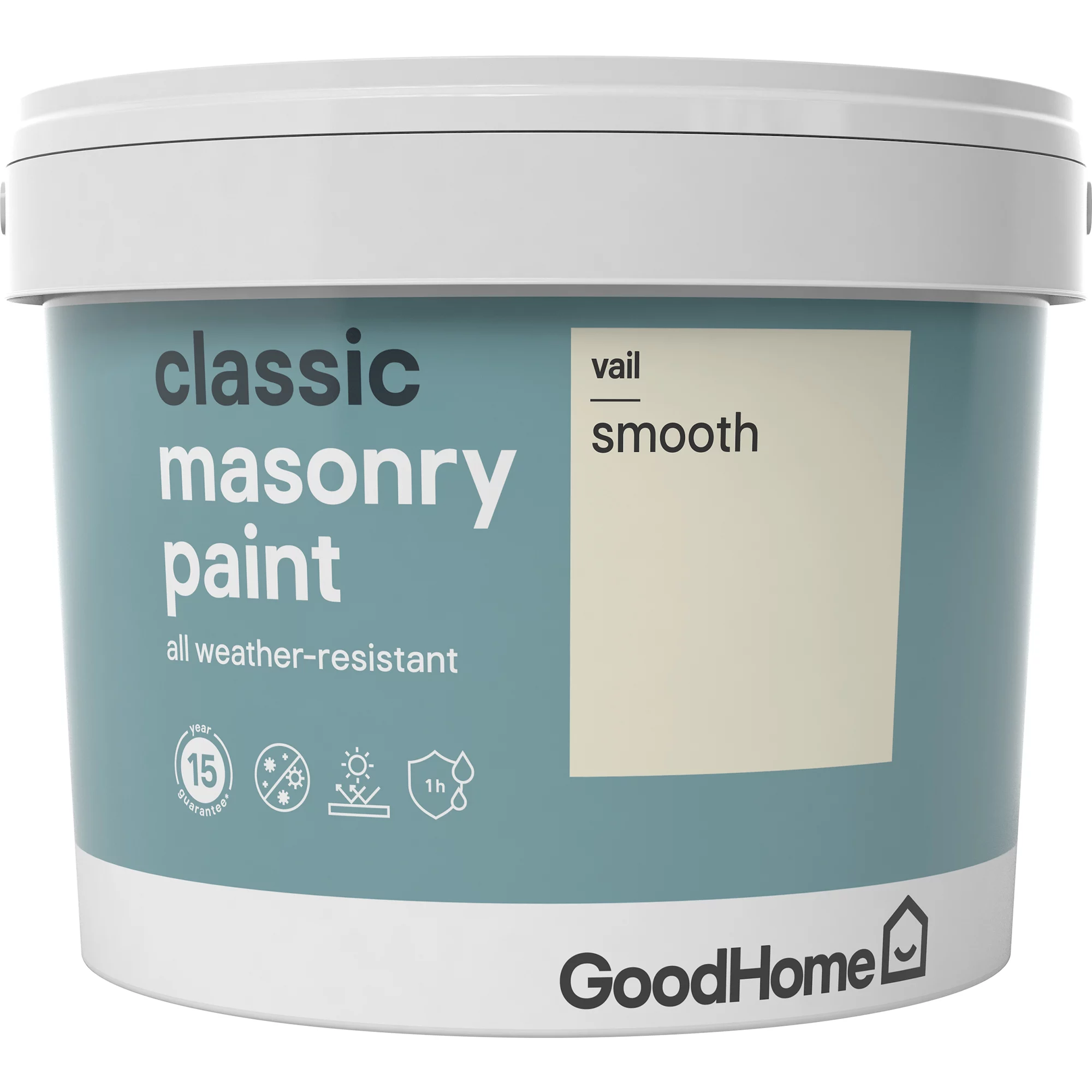GoodHome Classic Vail Smooth Matt Masonry Paint, 10L 4 GoodHome Classic Vail Smooth Matt Masonry Paint, 10L - Image 2