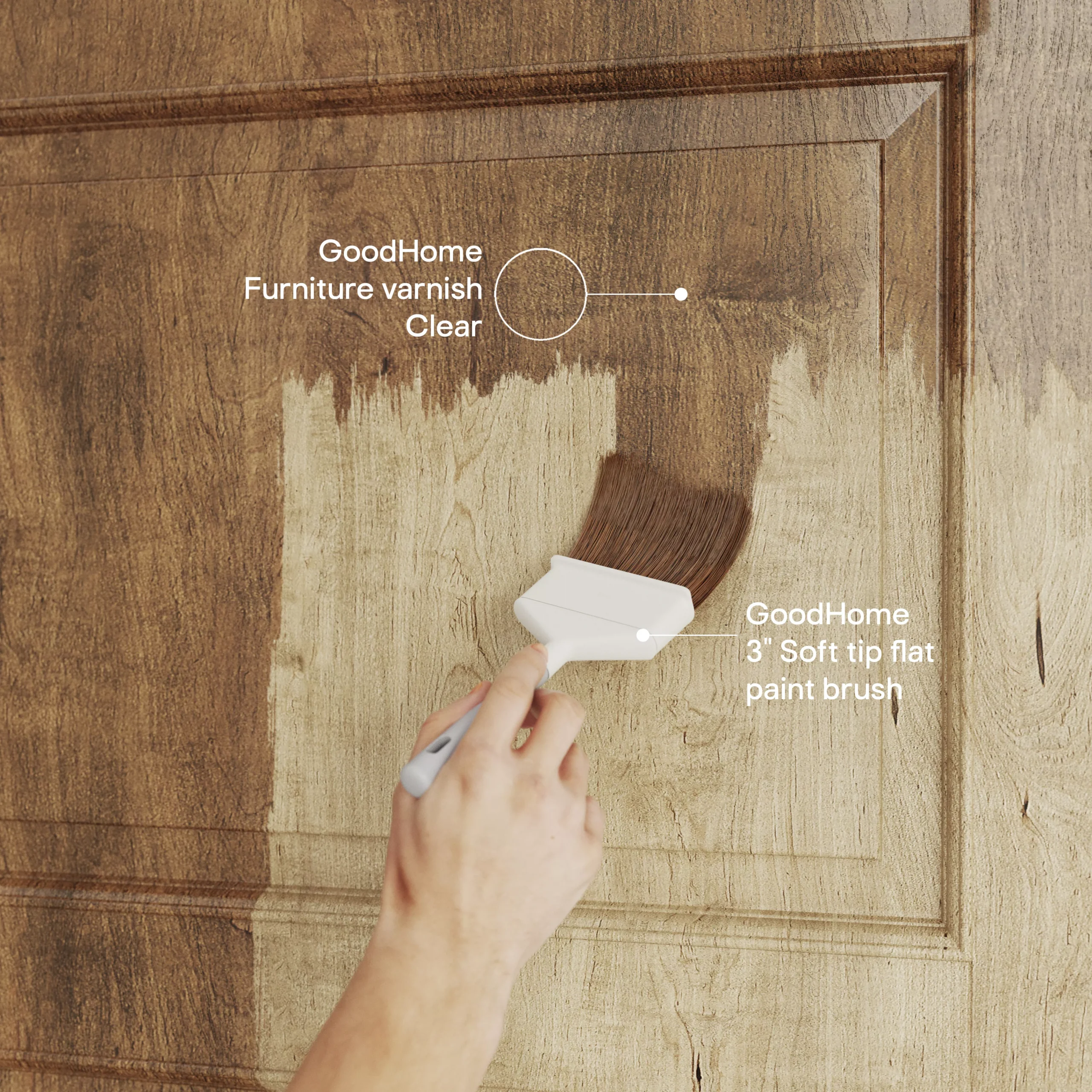 GoodHome Clear Satin Multi-surface Furniture Wood Varnish, 2.5L 7 GoodHome Clear Satin Multi-surface Furniture Wood Varnish, 2.5L - Image 5