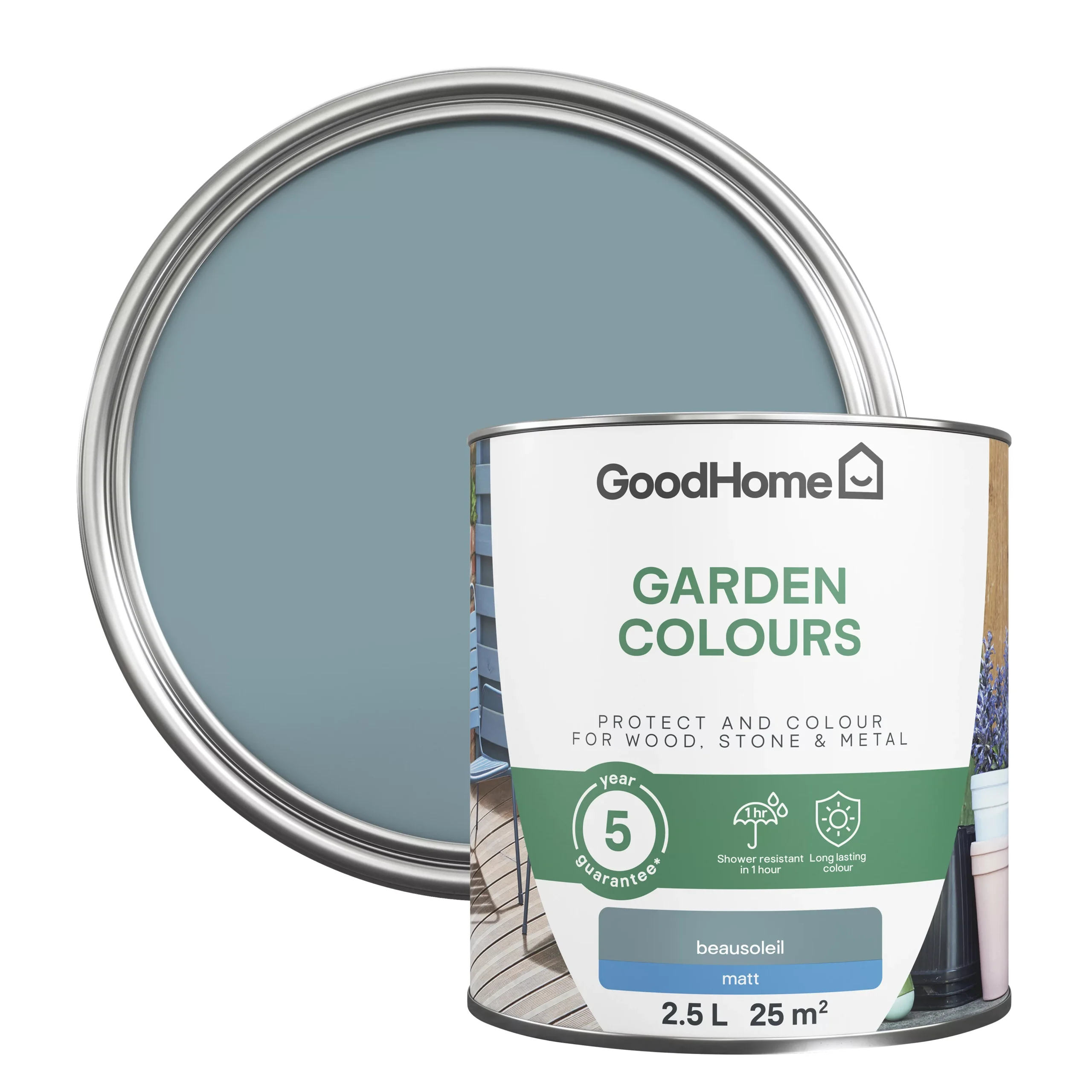 GoodHome Colour It Beausoleil Matt Multi-surface Paint, 2.5L 5 GoodHome Colour It Beausoleil Matt Multi-surface Paint, 2.5L - Image 3