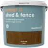 GoodHome Colour It Dark Oak Matt Fence & Shed Stain, 5L