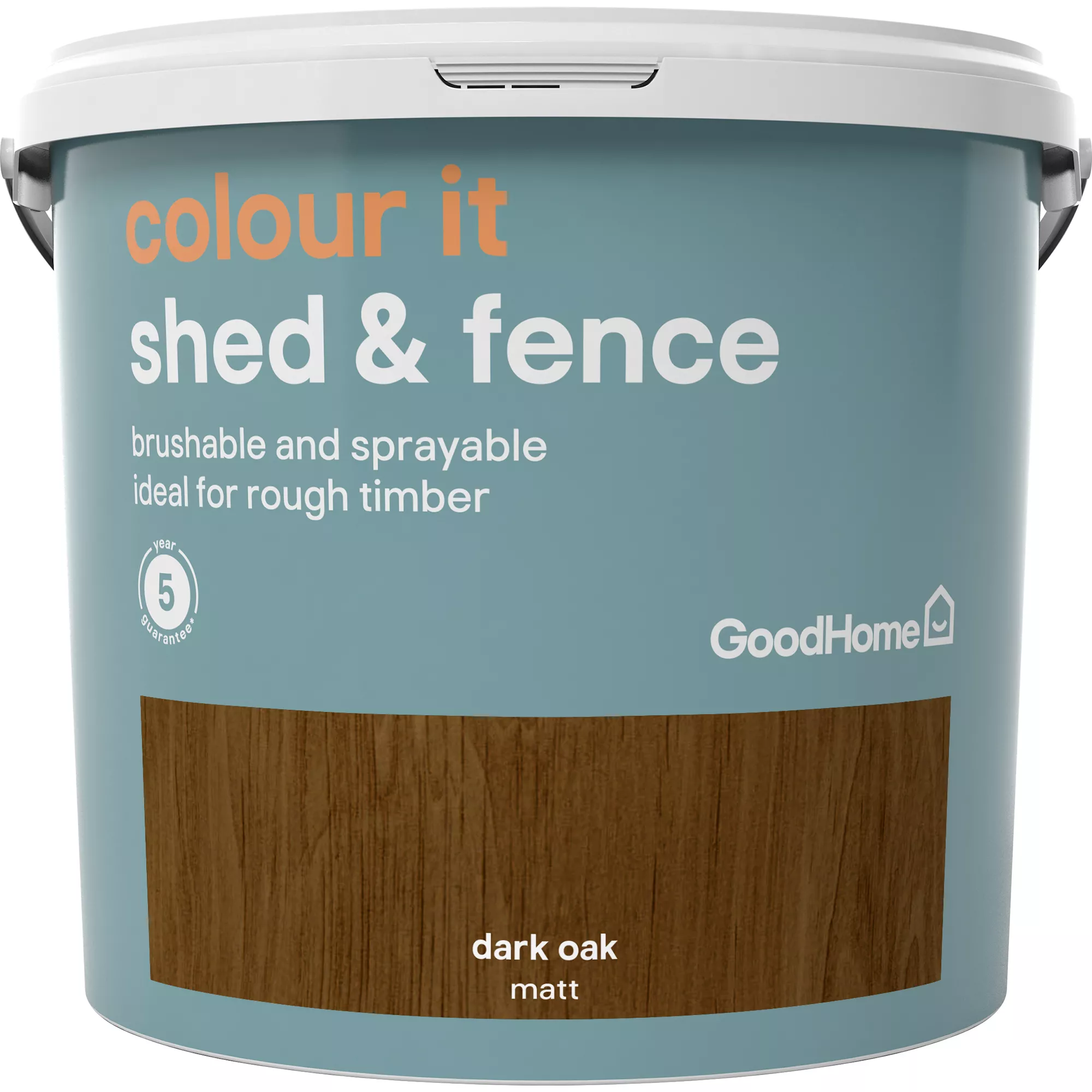 GoodHome Colour It Dark Oak Matt Fence & Shed Stain, 5L 3 GoodHome Colour It Dark Oak Matt Fence & Shed Stain, 5L