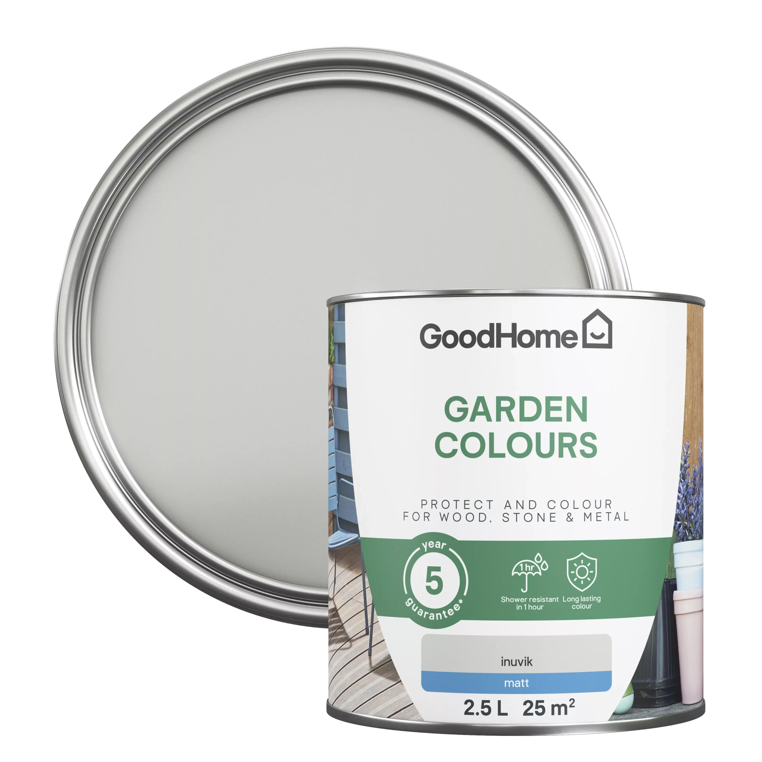 GoodHome Colour It Inuvik Matt Multi-surface Paint, 2.5L 3 GoodHome Colour It Inuvik Matt Multi-surface Paint, 2.5L
