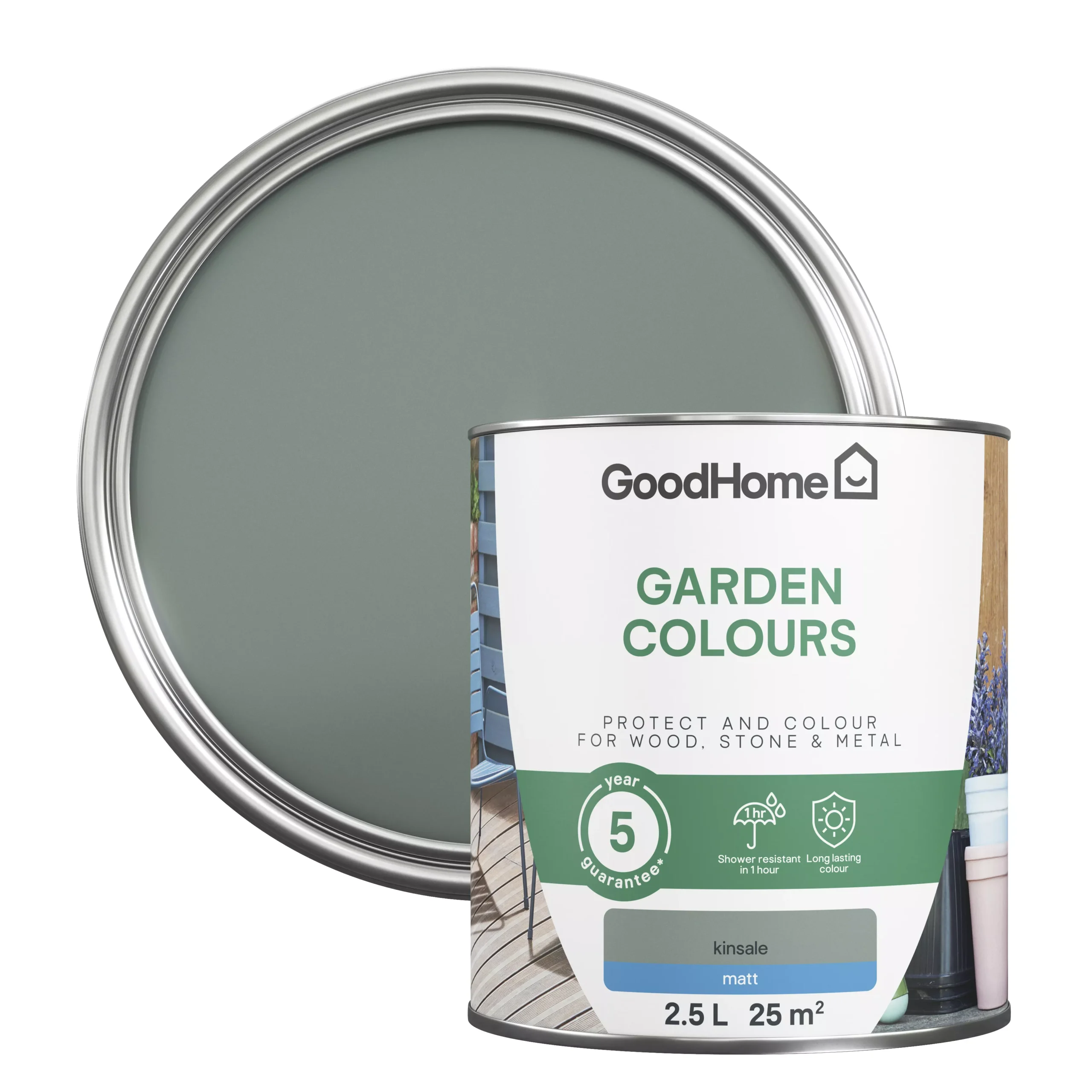 GoodHome Colour It Kinsale Matt Multi-surface Paint, 2.5L 3 GoodHome Colour It Kinsale Matt Multi-surface Paint, 2.5L