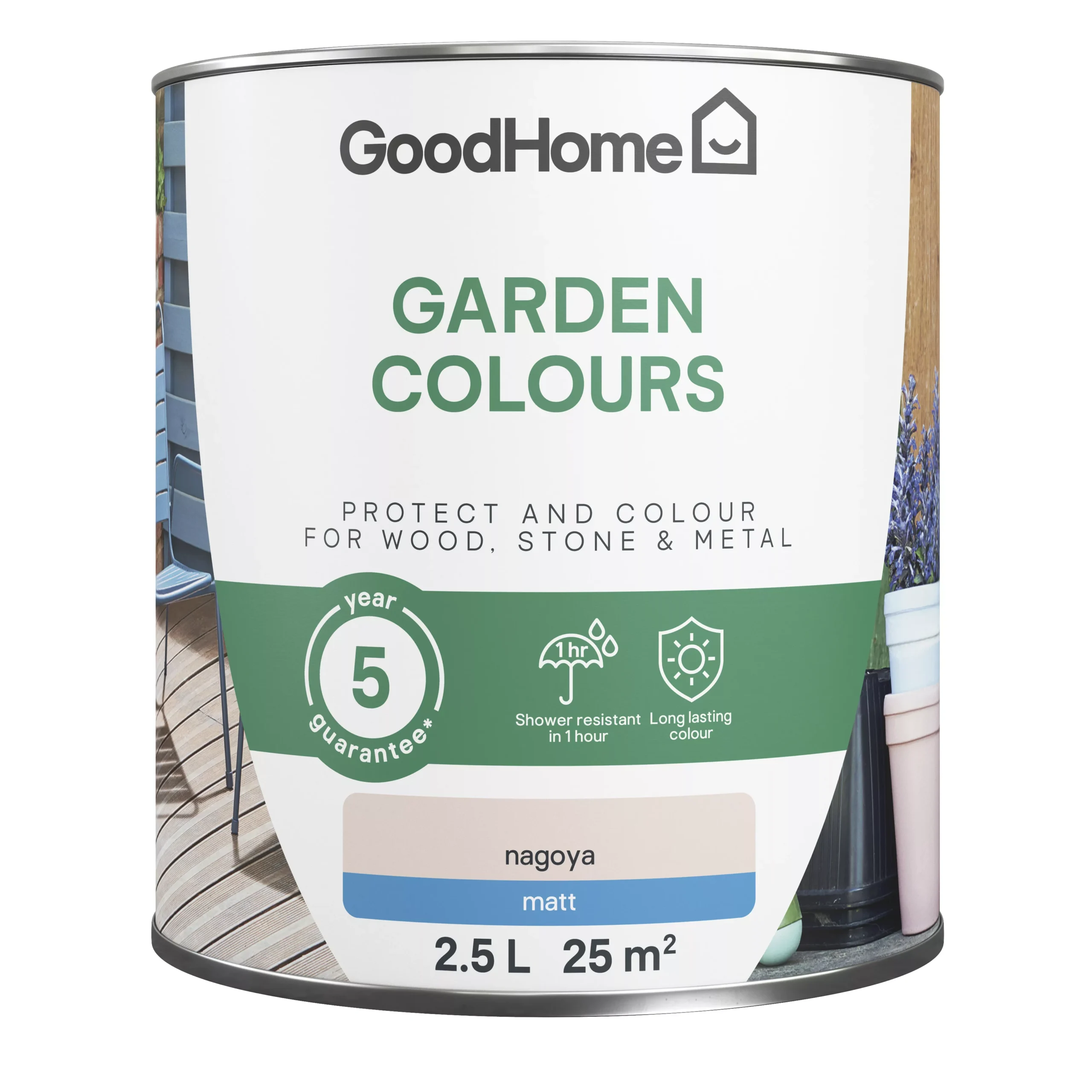 GoodHome Colour It Nagoya Matt Multi-surface Paint, 2.5L 4 GoodHome Colour It Nagoya Matt Multi-surface Paint, 2.5L - Image 2