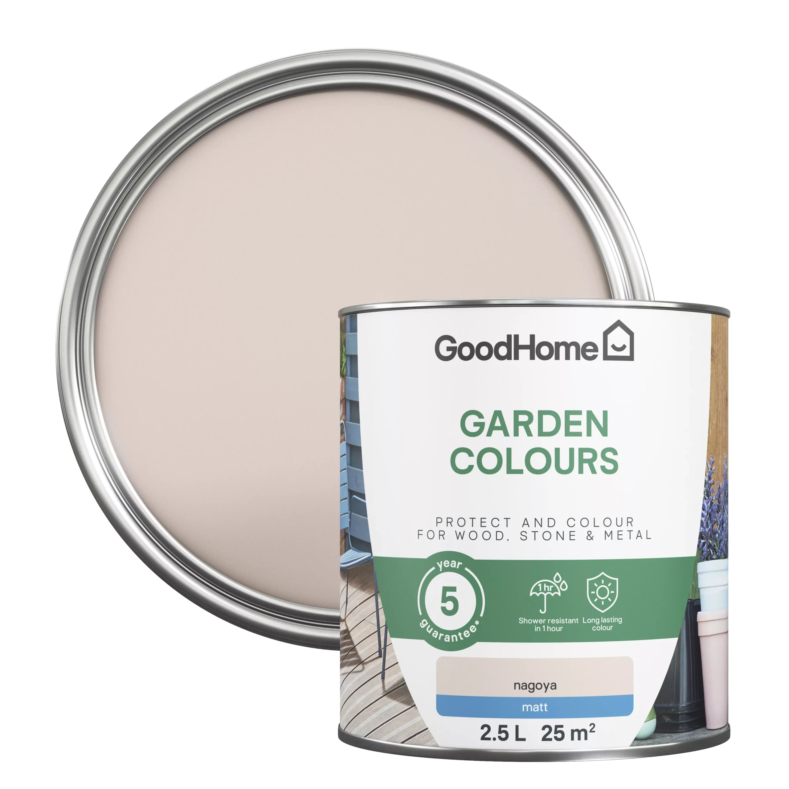 GoodHome Colour It Nagoya Matt Multi-surface Paint, 2.5L 3 GoodHome Colour It Nagoya Matt Multi-surface Paint, 2.5L