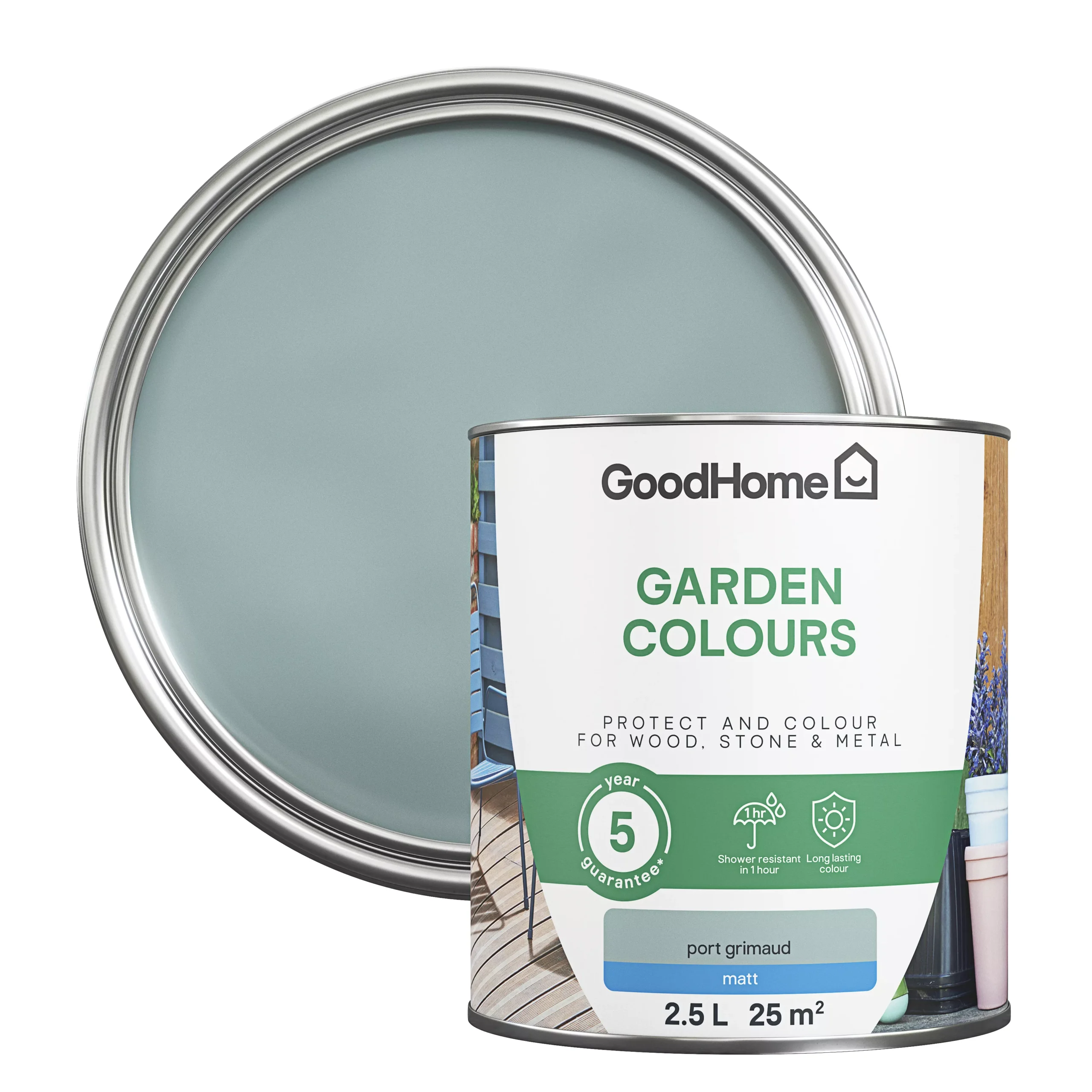 GoodHome Colour It Port Grimaud Matt Multi-surface Paint, 2.5L 5 GoodHome Colour It Port Grimaud Matt Multi-surface Paint, 2.5L - Image 3