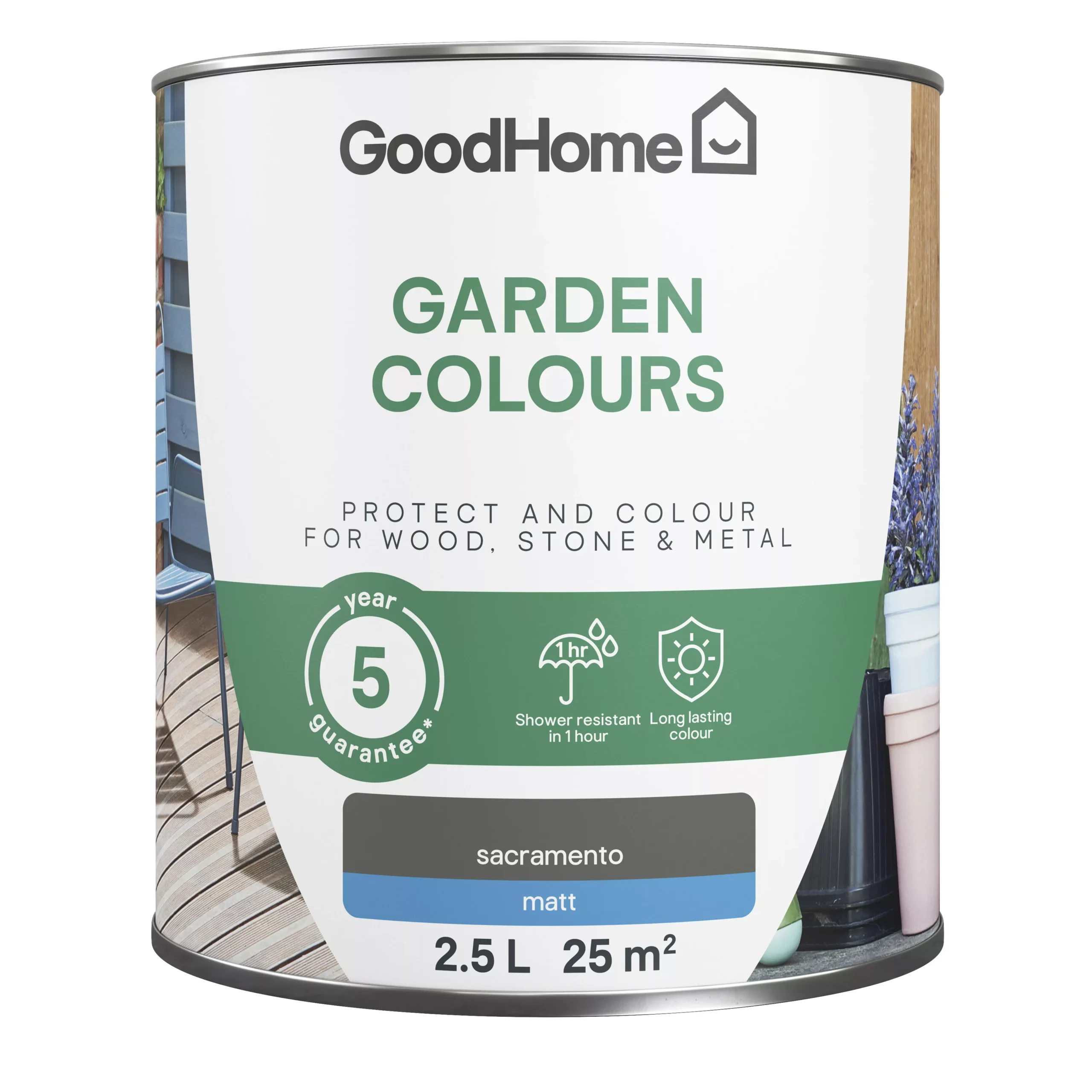 GoodHome Colour It Sacramento Matt Multi-surface Paint, 2.5L 4 GoodHome Colour It Sacramento Matt Multi-surface Paint, 2.5L - Image 2