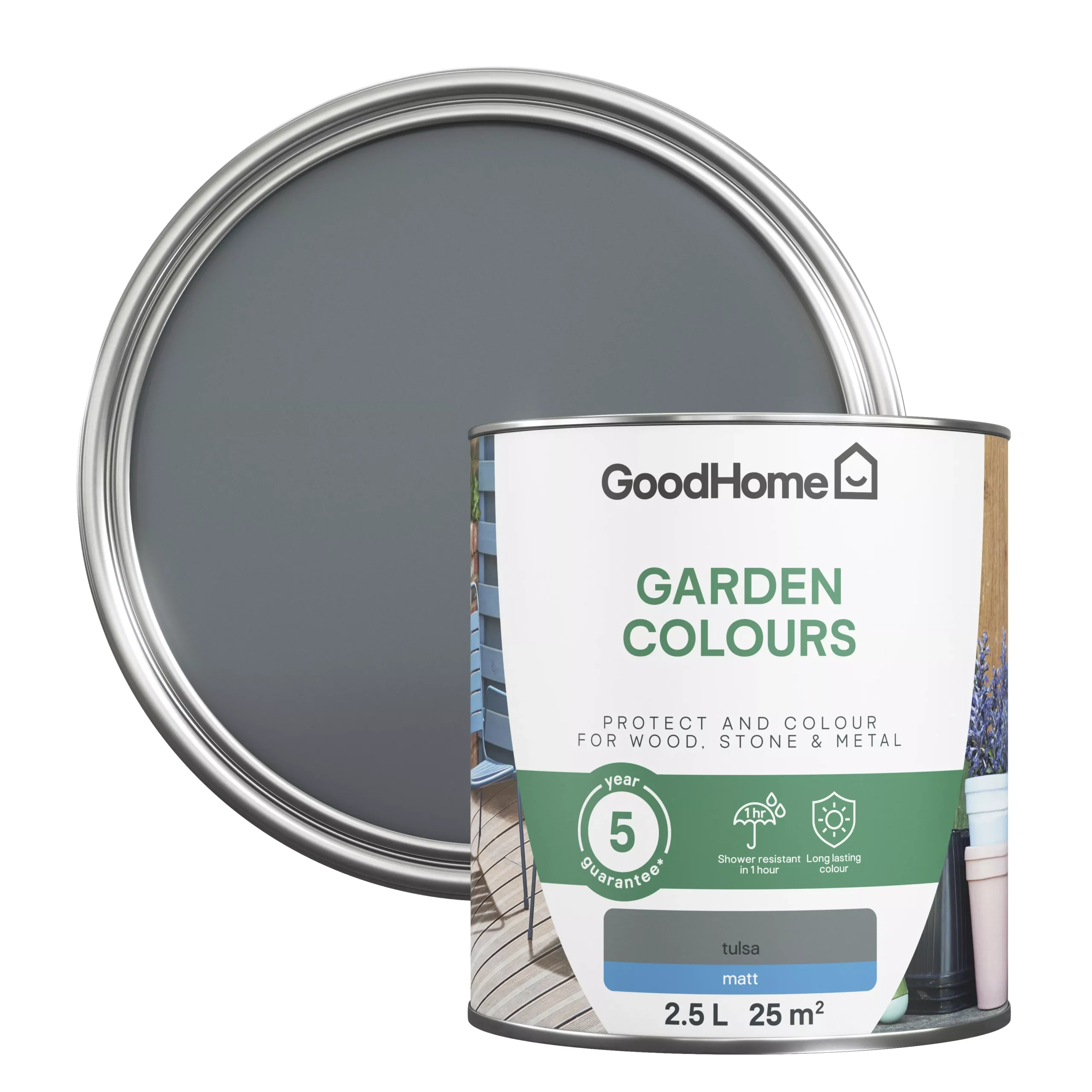 GoodHome Colour It Tulsa Matt Multi-surface Paint, 2.5L 3 GoodHome Colour It Tulsa Matt Multi-surface Paint, 2.5L