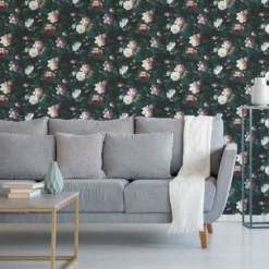 GoodHome Crewe Green Floral Smooth Wallpaper 11 GoodHome Crewe Green Floral Smooth Wallpaper -Trade Points goodhome crewe green floral smooth wallpaper5059340410531 20i