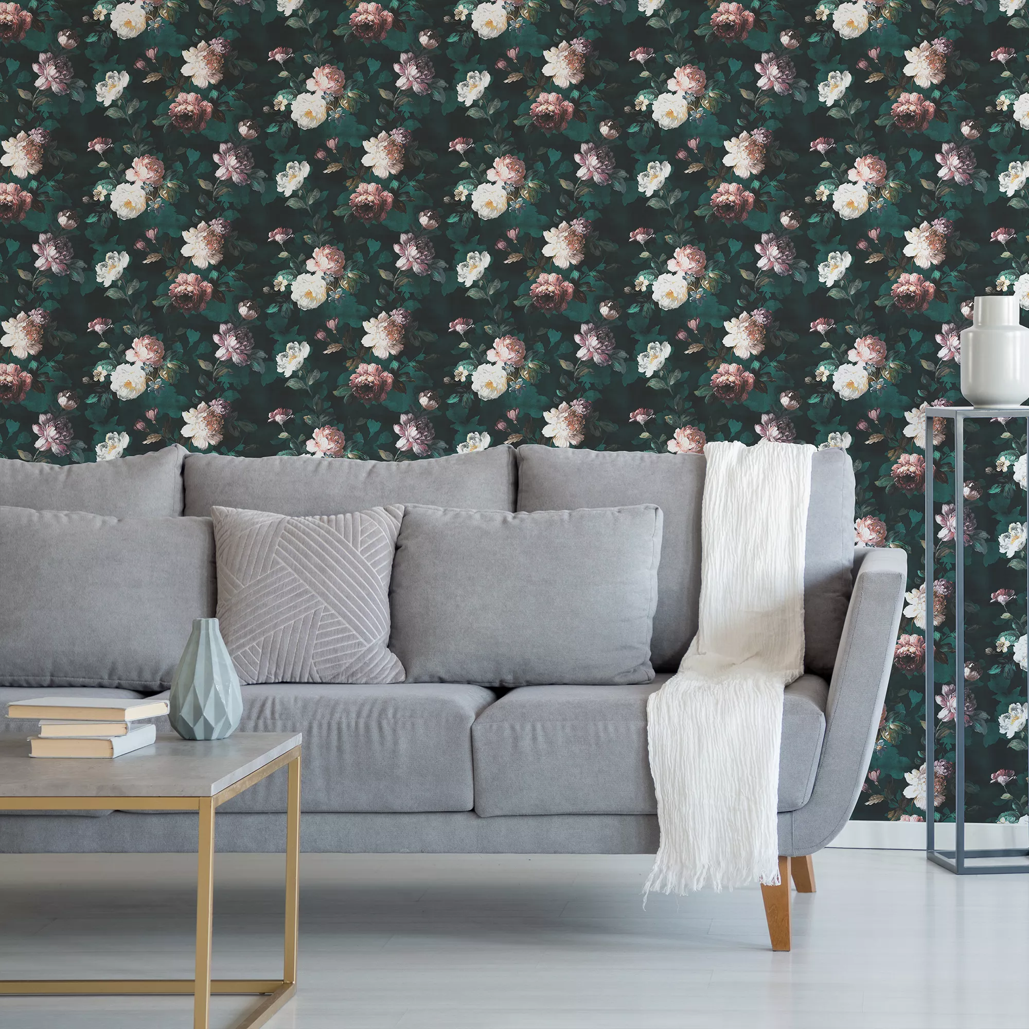 GoodHome Crewe Green Floral Smooth Wallpaper 6 GoodHome Crewe Green Floral Smooth Wallpaper - Image 4