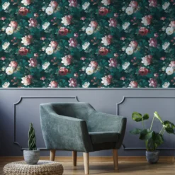 GoodHome Crewe Green Floral Smooth Wallpaper 12 GoodHome Crewe Green Floral Smooth Wallpaper -Trade Points goodhome crewe green floral smooth wallpaper5059340410531 21i