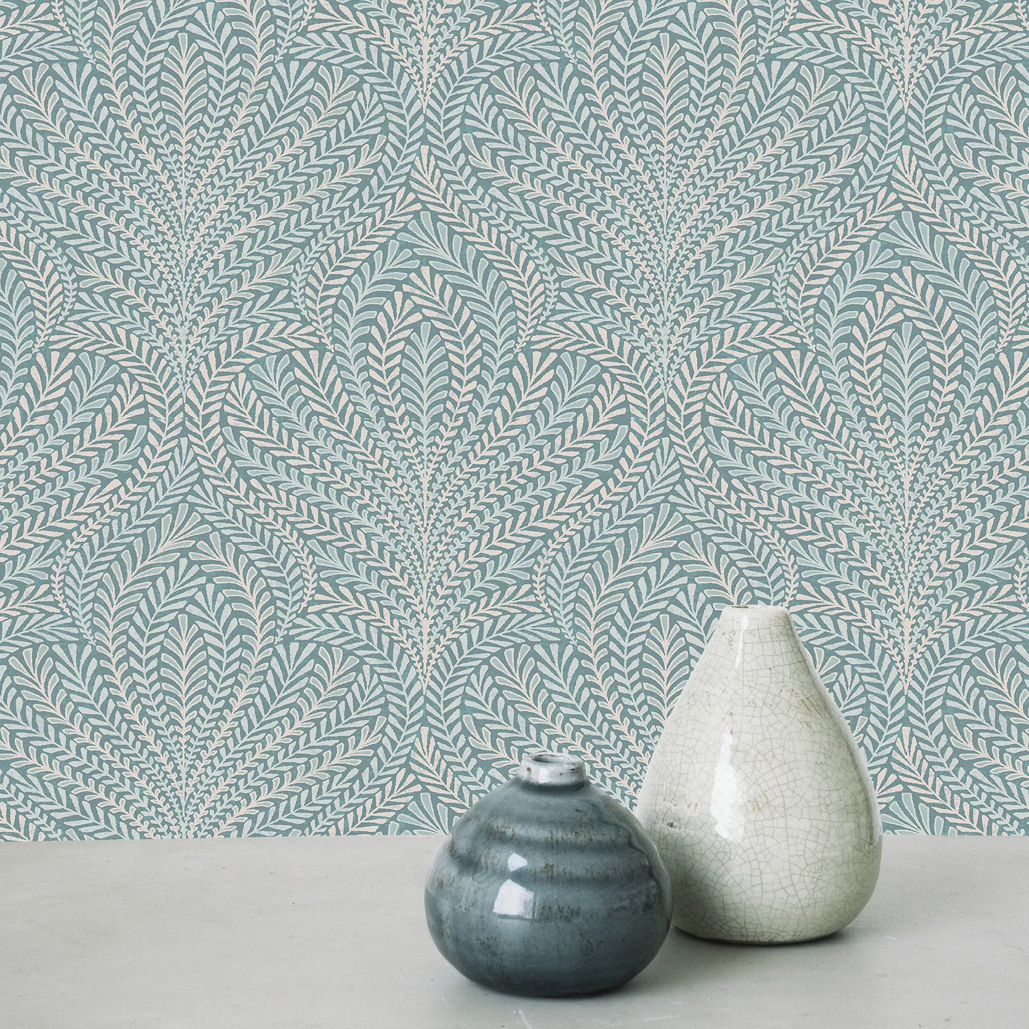 GoodHome Danbu Dark Teal Ornamental Metallic Effect Textured Wallpaper 7 GoodHome Danbu Dark Teal Ornamental Metallic Effect Textured Wallpaper - Image 5