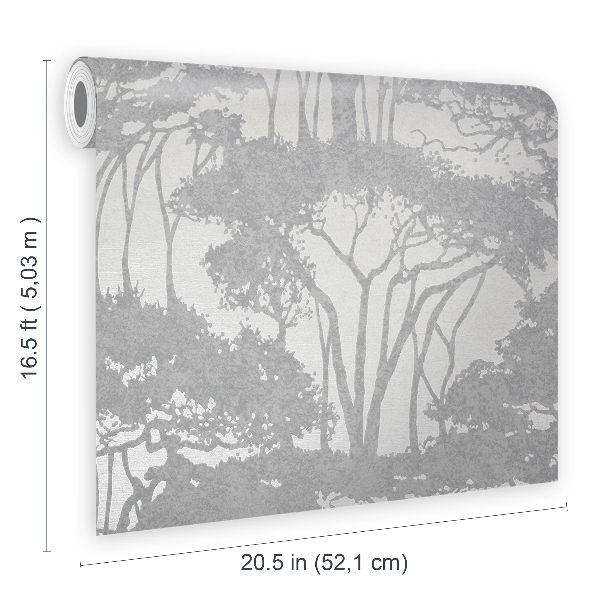 GoodHome Danson Grey Trees Silver Effect Textured Wallpaper 8 GoodHome Danson Grey Trees Silver Effect Textured Wallpaper - Image 6