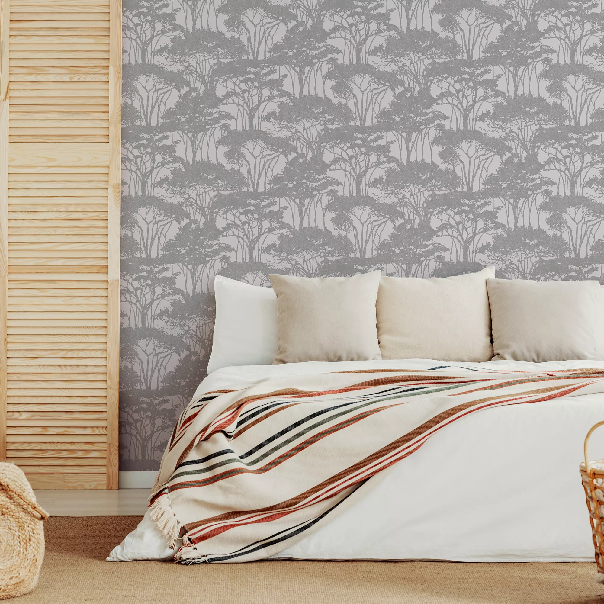 GoodHome Danson Grey Trees Silver Effect Textured Wallpaper 7 GoodHome Danson Grey Trees Silver Effect Textured Wallpaper - Image 5