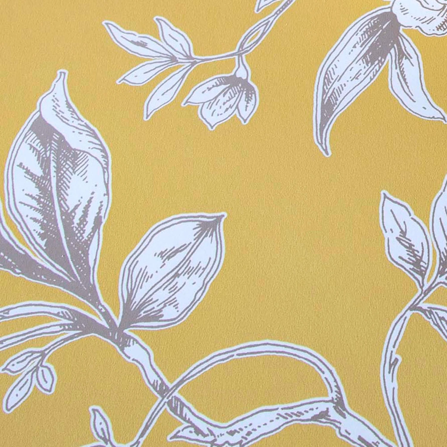 GoodHome Davenham Yellow Floral Metallic Effect Smooth Wallpaper 4 GoodHome Davenham Yellow Floral Metallic Effect Smooth Wallpaper - Image 2