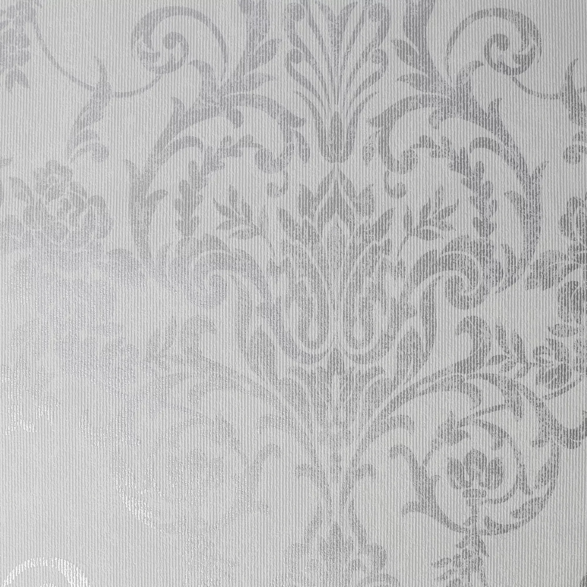 GoodHome Dovenby Grey Damask Silver Effect Textured Wallpaper 5 GoodHome Dovenby Grey Damask Silver Effect Textured Wallpaper - Image 3