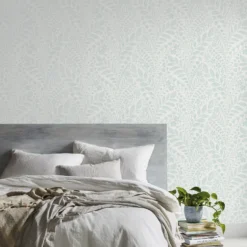 GoodHome Dryade Blue Leaves Textured Wallpaper 9 GoodHome Dryade Blue Leaves Textured Wallpaper -Trade Points goodhome dryade blue leaves textured wallpaper3663602561286 01i bq